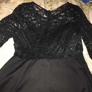 Black lace prom dress